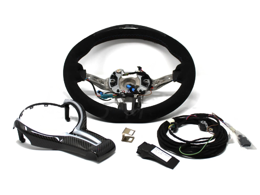 Genuine BMW M Performance Alcantara Steering Wheel with Carbon Fibre Trim & Race Display (LED Shift Lights) for F10 M5, F06/F12/F13 M6 – OEM 32302344136