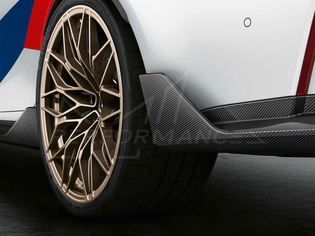 BMW G80 M3 & M3 Competition M Performance Carbon Fibre Rear Bumper Winglets (2021+) - Genuine OEM Pair