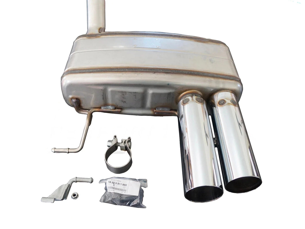 Genuine BMW Performance Rear Silencer/Muffler Exhaust for 3 Series E92/E93 320d N47 – Stainless Steel, Twin 74mm Chrome Tips – OEM Fit – Part 18302185803
