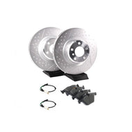 Genuine BMW M3 Front Brake Discs/Rotors & Pads Kit with Wear Sensors (E90/E92/E93 S65, 2007-2013) OEM Direct-Fit Front Axle Set