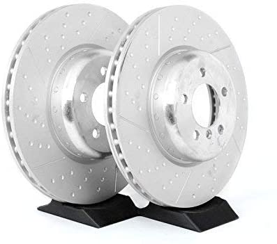 Genuine BMW Front Brake Discs 370x30mm Dimpled & Slotted, Vented 2-Piece - F20 F21 F22 F23 F30 F31 F34 F32 F33 F36 (1/2/3/4 Series) - For M Performance Calipers, 18