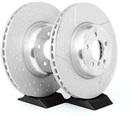 Genuine BMW Front Brake Discs 370x30mm Dimpled & Slotted, Vented 2-Piece - F20 F21 F22 F23 F30 F31 F34 F32 F33 F36 (1/2/3/4 Series) - For M Performance Calipers, 18