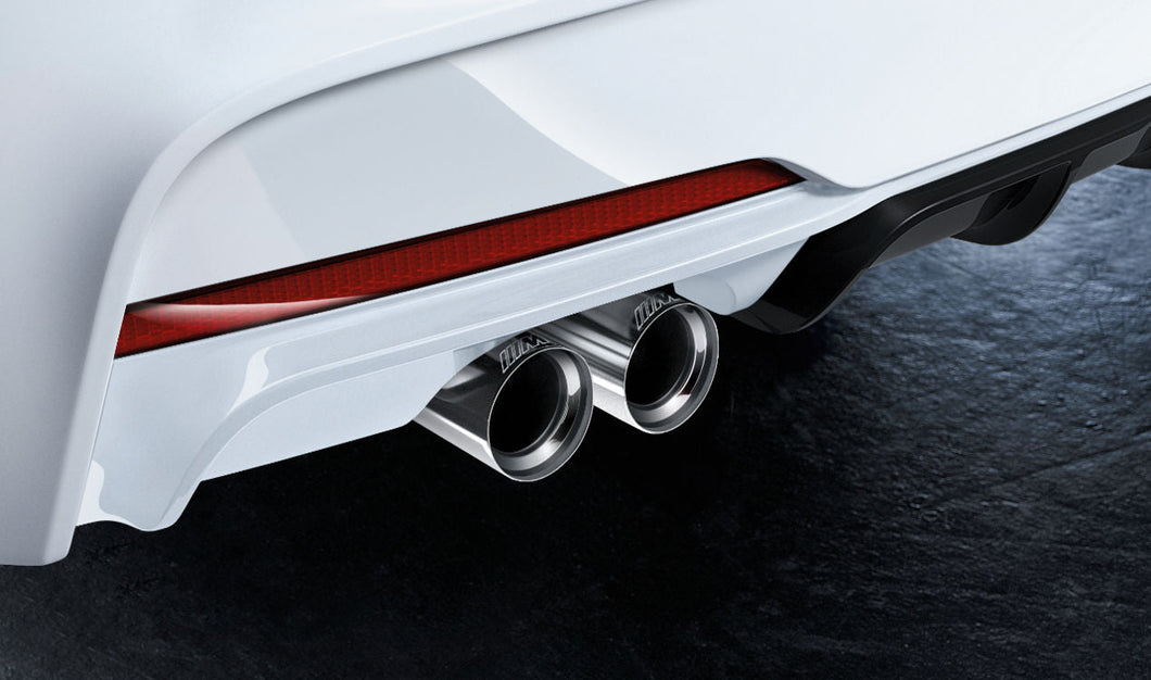 Genuine BMW M Performance Chrome Exhaust Tailpipe Tip - Active Sound Exhaust - F22 F23 F30 F31 F32 F33 F36 - 218d 220d 225d 320d 325d 330d 418d 420d 425d 430d - OEM Exhaust Finisher 18302406604