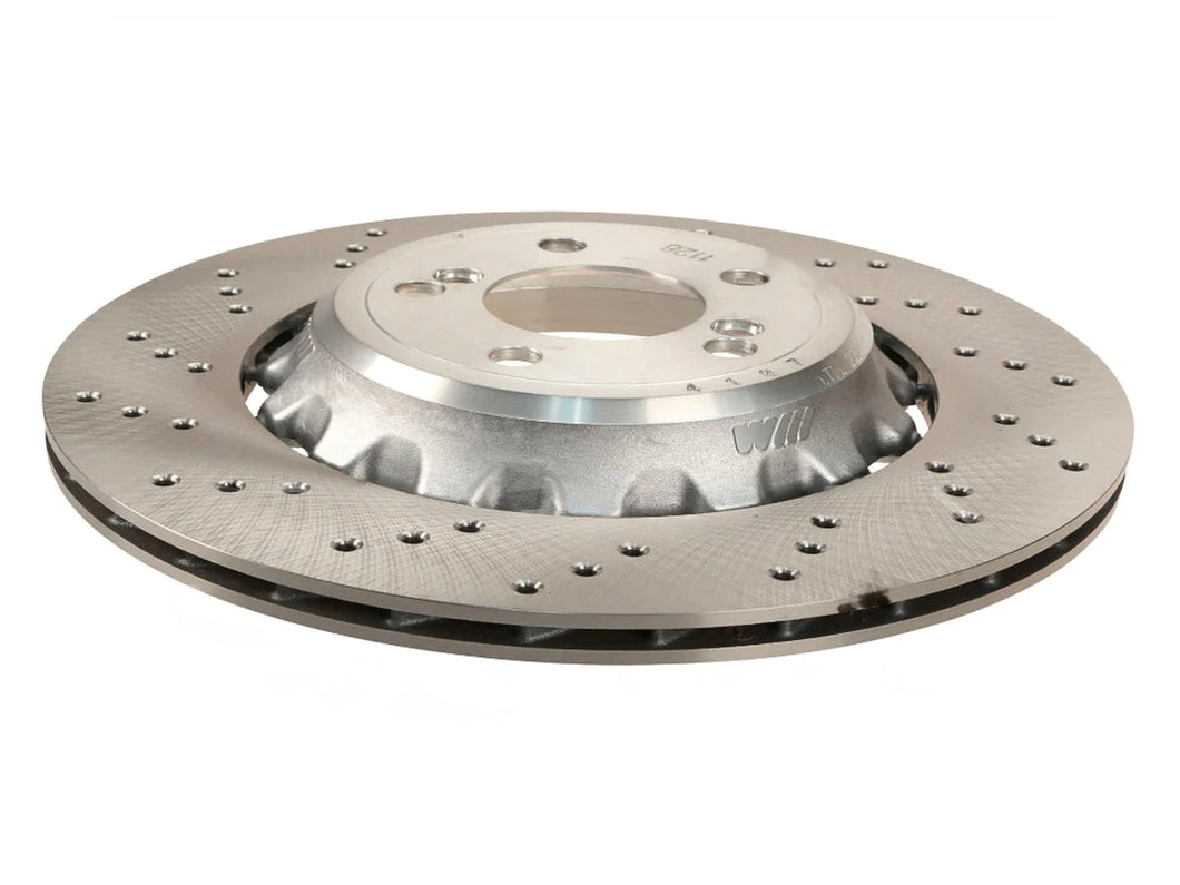 Genuine BMW Rear Right 370 x 24 Ventilated Brake Disc Rotor (F80 M3, F82/F83 M4, F87 M2/M2 Competition) - OE 34212284812, Offside Rear, M Sport Blue Calipers