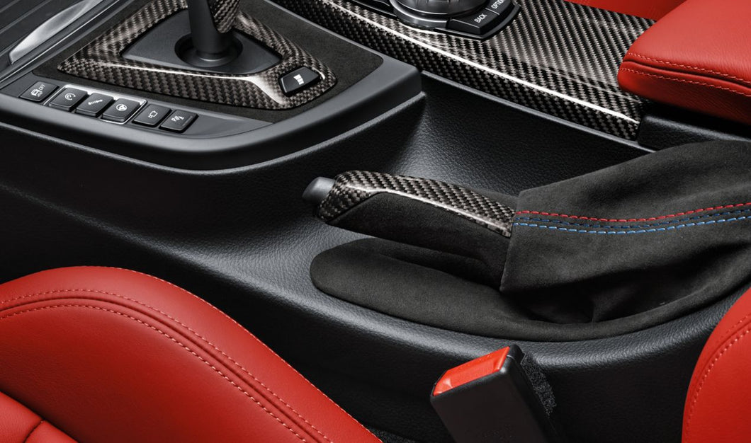Genuine BMW F80 F82 M Performance RHD Handbrake Handle with Carbon/Alcantara Cover (M3 & M4)