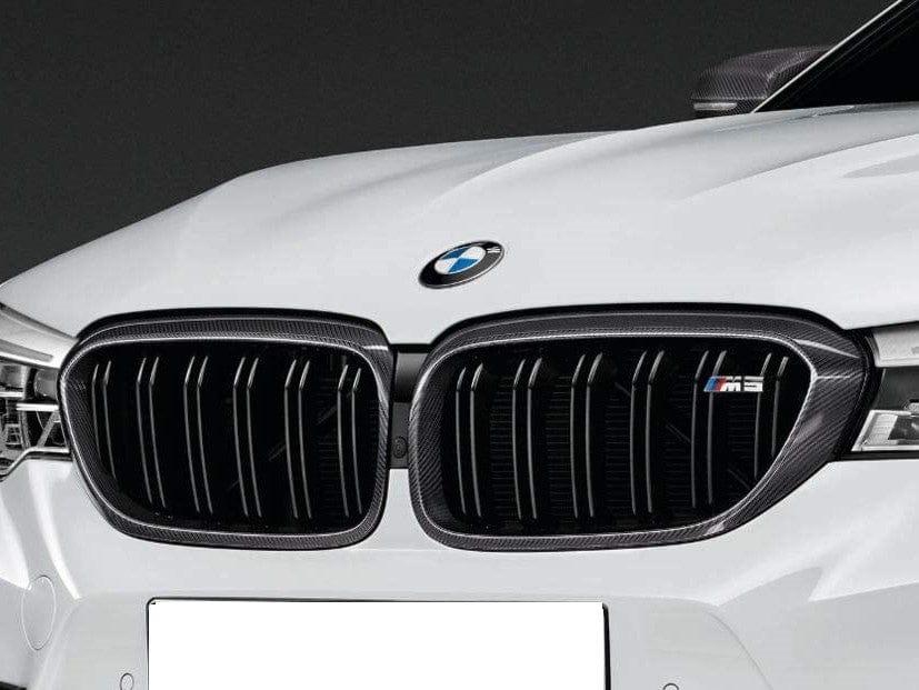 Genuine BMW F90 M5 M Performance Carbon Fibre Kidney Grilles (Pre‑LCI 2016–2019) – OEM Front Radiator Grille Set, Left & Right | 51712447091, 51712447092