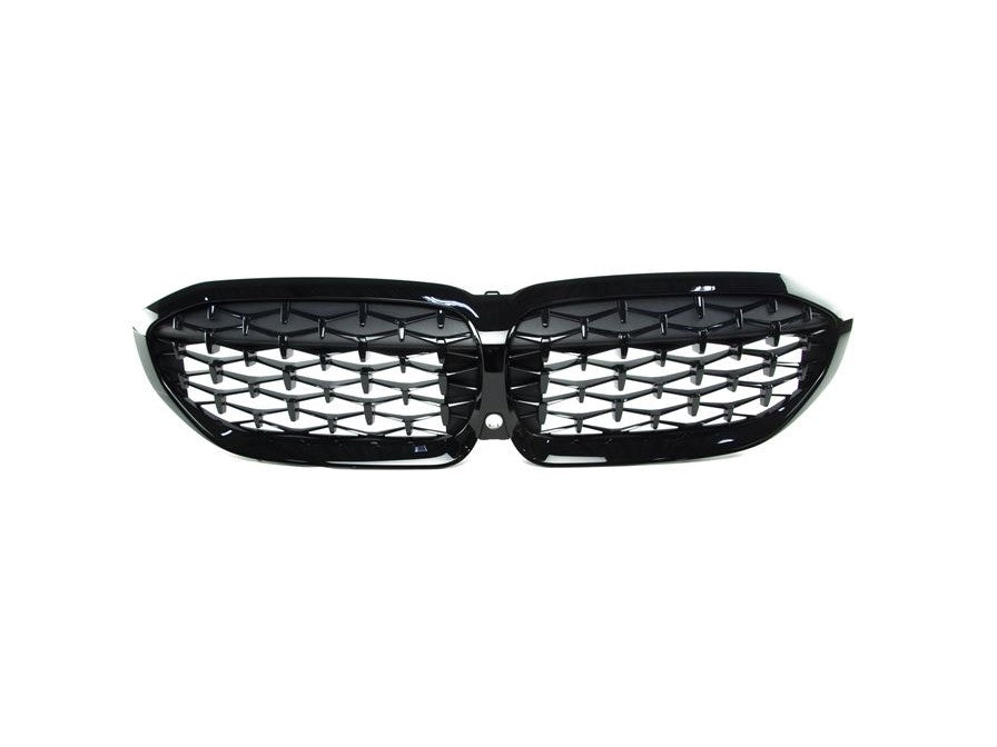 Genuine OEM BMW 3 Series G20/G21 M340i & M340ix (xDrive) Shadowline Gloss Black Front Kidney Grille with Front Camera Cutout – 51139448475