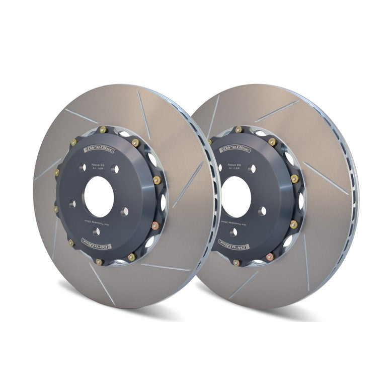 Girodisc BMW M2 M3 M4 F80 F82 F83 F87 Rear 370mm 2-Piece Floating Slotted Brake Discs for Blue Brembo Calipers - Pair | A2-186