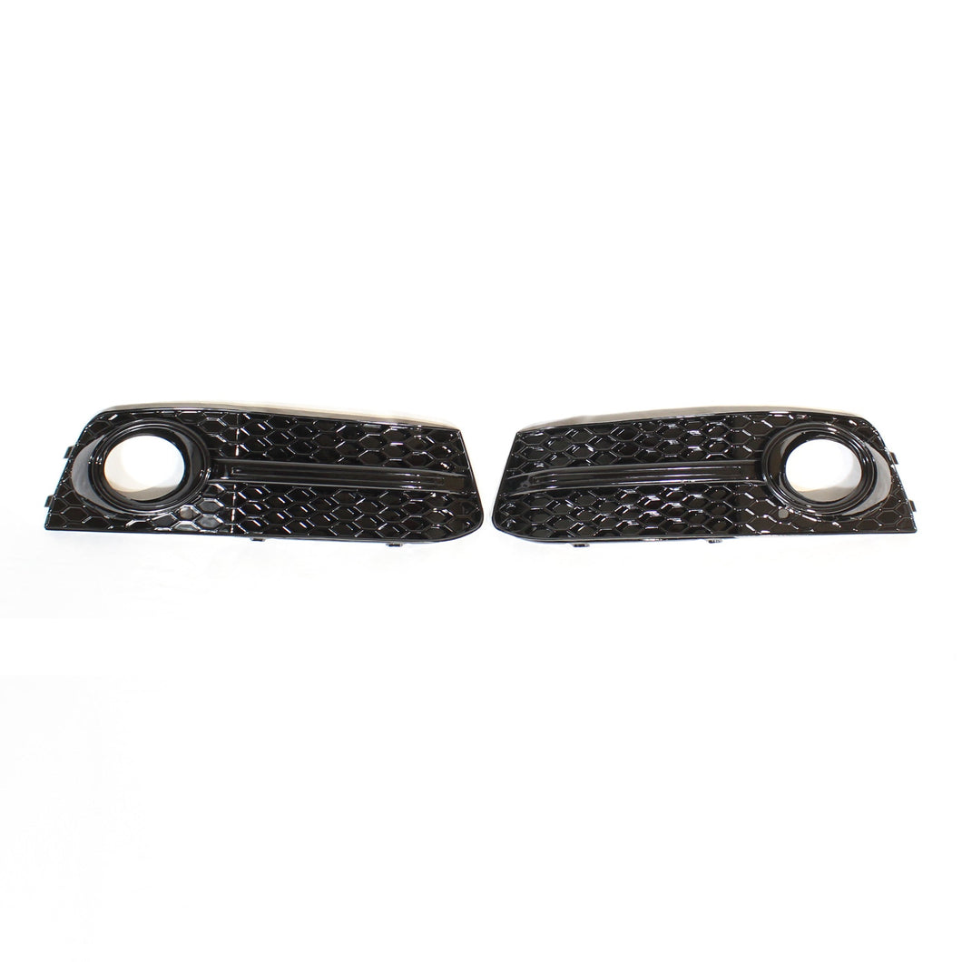 AUDI A4 B8 2008-2012 ALL BLACK HONEYCOMB FOG LIGHT SURROUNDS