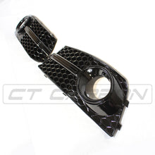 Load image into Gallery viewer, AUDI A4 B8 2008-2012 ALL BLACK HONEYCOMB FOG LIGHT SURROUNDS
