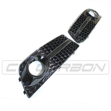 Load image into Gallery viewer, AUDI A4 B8 2008-2012 ALL BLACK HONEYCOMB FOG LIGHT SURROUNDS
