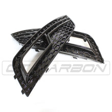 Load image into Gallery viewer, AUDI A4 B8.5 2013-2015 ALL BLACK HONEYCOMB FOG LIGHT SURROUNDS
