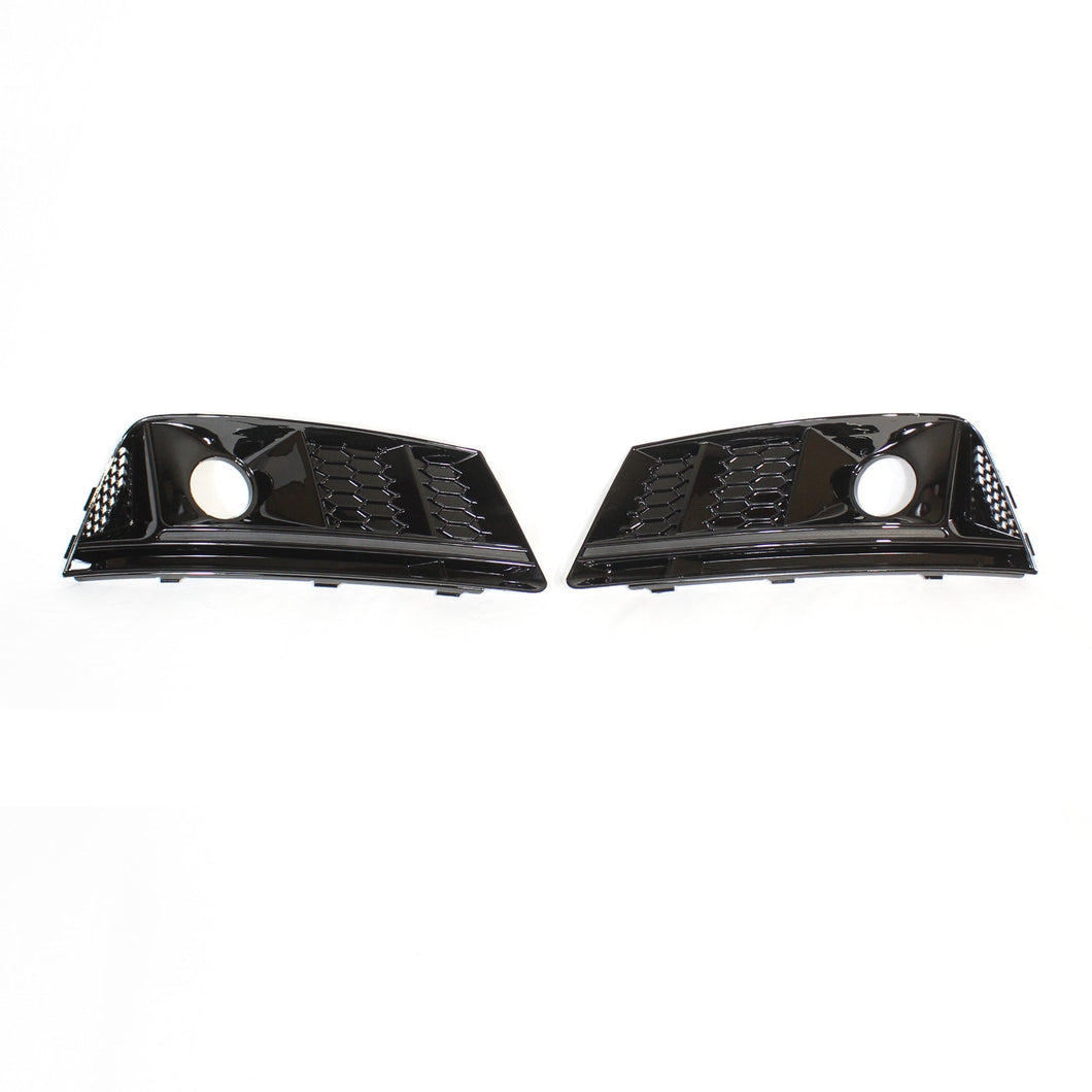 AUDI A4 B9 2016 ALL BLACK HONEYCOMB FOG LIGHT SURROUNDS