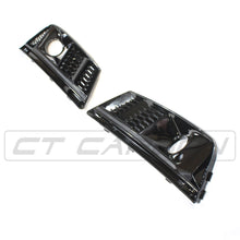 Load image into Gallery viewer, AUDI A4 B9 2016 ALL BLACK HONEYCOMB FOG LIGHT SURROUNDS
