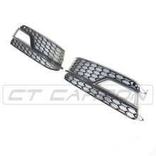 Load image into Gallery viewer, AUDI A5 S5 B8.5 2016 ALL BLACK HONEYCOMB FOG LIGHT SURROUNDS
