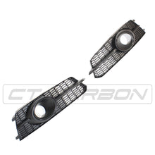 Load image into Gallery viewer, AUDI A6 S6 C7.5 2015-2018 ALL BLACK HONEYCOMB FOG LIGHT SURROUNDS
