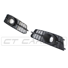 Load image into Gallery viewer, AUDI A6 S6 C7.5 2015-2018 ALL BLACK HONEYCOMB FOG LIGHT SURROUNDS
