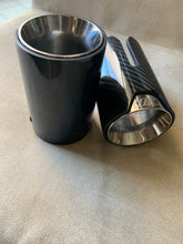 Load image into Gallery viewer, Pair of Silver BMW Exhaust tips for BMW&#39;s with a twin exit

