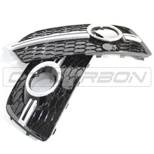 Load image into Gallery viewer, AUDI Q5 SQ5 2013-2015 BLACK/SILVER FOG LIGHT SURROUND
