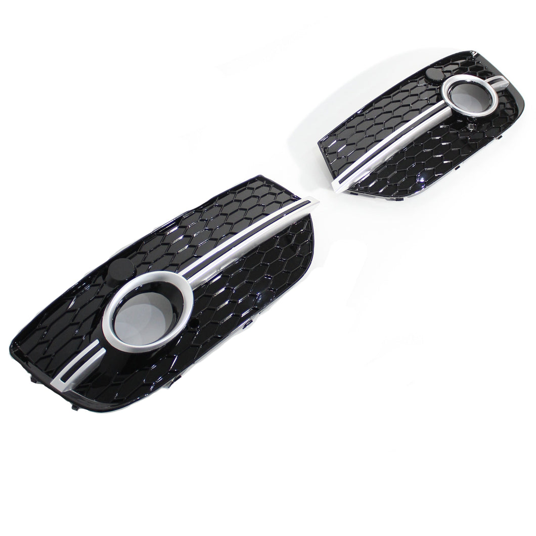 AUDI Q5 SQ5 2013-2015 BLACK/SILVER FOG LIGHT SURROUND