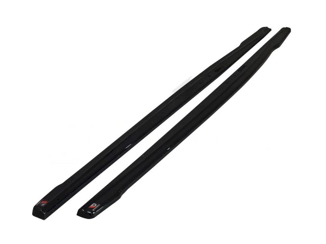 BMW 1 Series F20 F21 LCI (2015-2019) V.2 M-Power Side Skirt Diffusers Splitters by Maxton Design - Fits M135i & M140i - Gloss Black/Carbon Look/Textured