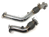 Masata BMW S55 Catless Downpipes - Fits M2 Competition F87 LCI, M3 F80, M4 F82/F83 - High-Flow Decat 304 Stainless, OEM Fit, Stage 2 Ready