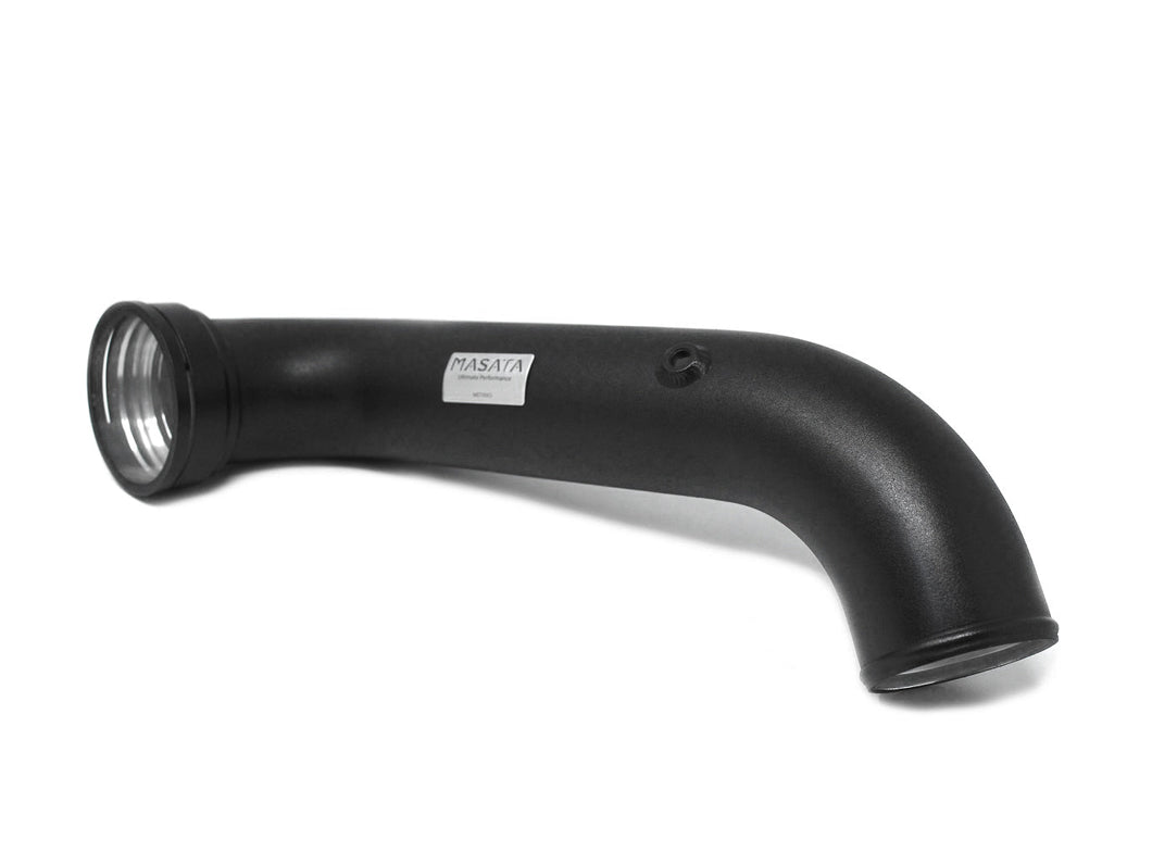 Masata BMW N55 Aluminium Charge Pipe E82 E88 E90 E91 E92 E93 (2011-2013) 135i/335i xDrive | Black OEM-Fit Chargepipe w/ CNC Flange & 1/8 NPT Meth Bung | MST0003