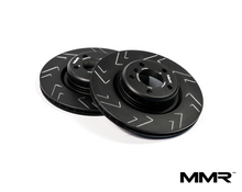Load image into Gallery viewer, MMR Performance Rear Brake Discs/Rotors 345mm x 24mm – BMW 1/2/3/4 Series F20 F21 F22 F23 F30 F31 F32 F33 (F2x/F3x) M Sport Blue Calipers – Grooved High-Carbon Two-P
