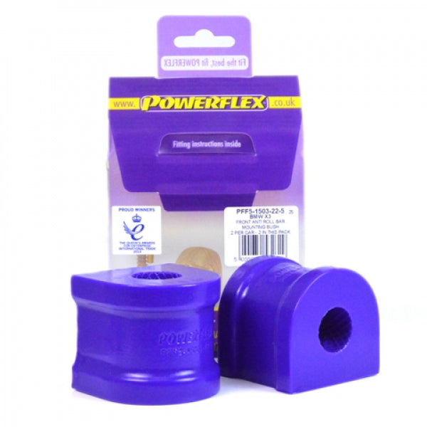 Powerflex BMW X3 E83 2003-2010 Front Anti-Roll Bar (Sway Bar) Mounting Bushes 22.5mm Pair - Polyurethane - PFF5-1503-22.5 - Replaces 31303404065