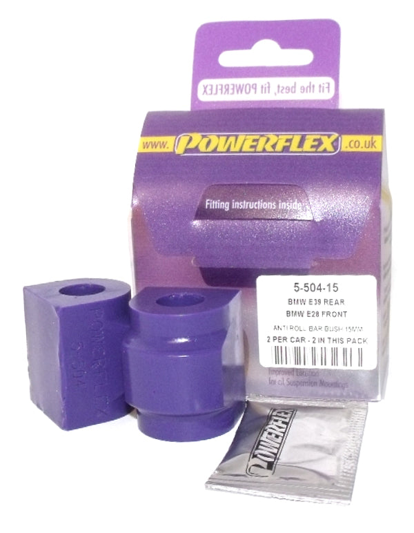 Powerflex PFR5-504-15 Rear Anti Roll Bar (Sway Bar) Mounting Bush/Bushing 15mm for BMW 3 Series E46 & Z4 E85 E86 Polyurethane