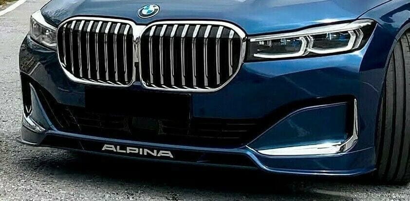 ProTuning BMW 7 Series G11/G12 LCI Front Bumper Lip Spoiler Splitter - Alpina B7 Style with Letters, ABS, 2-Piece, Paint-Ready (Fits Std Bumper 2019–2022: 740i 750i 750Li & Alpina B7)