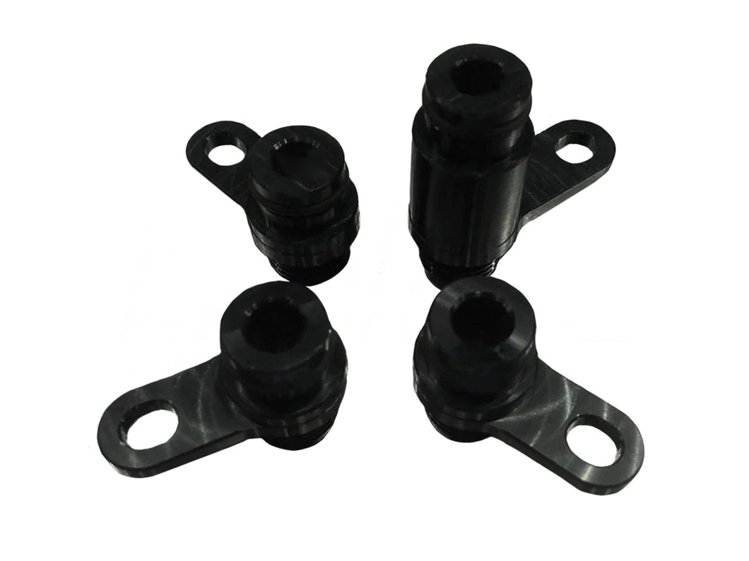 RB Turbo RB05 BMW N54 Coolant-to-Block Adapters -6AN, Set of 4 (Anodised Black) for Custom Single/Twin Turbo - E82/E88 135i, E90-E93 335i, E60/E61 535i, E89 Z4 35i, E71 X6 35i, F01/F02 740i
