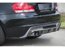Load image into Gallery viewer, Rieger Rear Bumper Diffuser Valance for BMW 1 Series E82/E88 (2007–2013 Coupe &amp; Convertible) – Twin Exit Left-Side 2x80mm | Fits 118i 120i 128i 118d 120d 123d 125i – ABS – Carbon Look/Gloss Black/Matte
