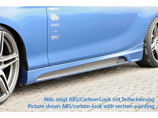 Rieger BMW F20 Sideskirts with Aluminium Mesh Cutout (Inc. 116i, 118i, 120d & M135i)