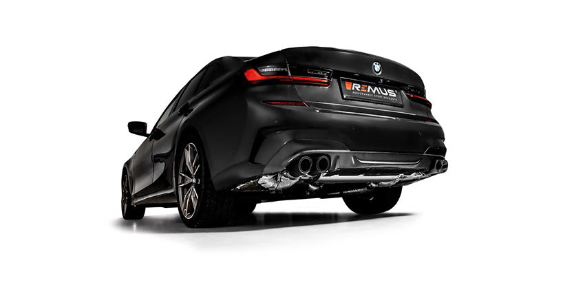 Remus Rear Racing Valved Axle-Back Exhaust Silencer for BMW G20 G21 G22 M340i & M440i xDrive (3 Series & 4 Series) - Stainless Steel Performance Rear Box (2020+)