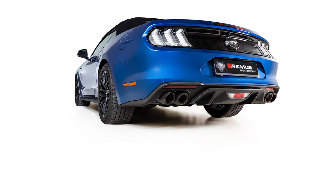Remus Ford Mustang V8 Racing Cat Back Exhaust with Integrated Valves - Non Resonated