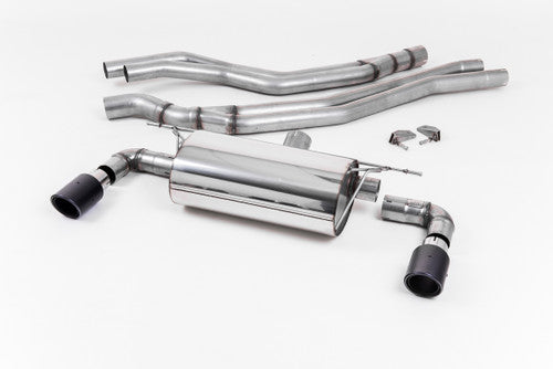 Milltek Sport Resonated Cat-Back (Catback) Exhaust with Carbon Jet 90mm Tips for BMW M140i F20/F21 LCI (2015+, 3 & 5 Door) - Stainless Steel