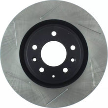 Load image into Gallery viewer, StopTech Mazda RX-8 RX8 Sport Slotted 1-Piece Brake Discs/Rotors (2002-2012) - Front 323mm, Rear 301mm - 5x114.3 PCD - E-Coated, Direct-Fit Upgrade - 126.45071SL/SR, 126.45072SL/SR

