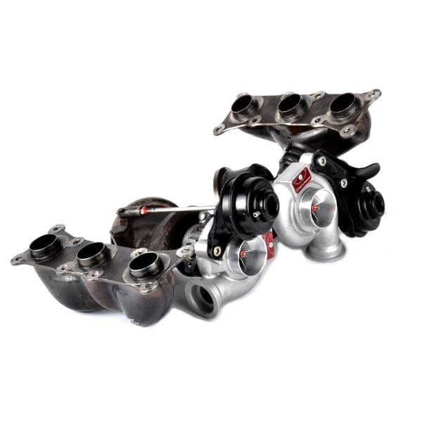 TTE600 BMW N54 Hybrid Twin Turbo Upgrade by TheTurboEngineers - 135i, 335i, 535i, Z4 35i (E82 E90 E92 E60), Plug-and-Play Stock Location, 600+ HP, Billet Compressor, 9-Blade Turbine, Upgraded Wastegate