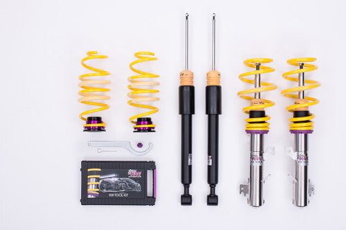KW V1 Coilovers BMW 4 Series F32 F33 F36 Coupe/Cabrio/Gran Coupe, 2WD (RWD) Without EDC Adaptive Dampers, 03/2014+, Height Adjustable 40–65mm, Inox-Line, Front Axle Load up to 960kg, Not for xDrive