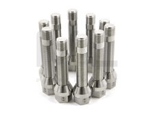 Load image into Gallery viewer, VTT Titanium Wheel Stud Kit 75mm Grade 5, 10/20pc, M14x1.5, M14x1.25 to M14x1.5, M12x1.5, with Titanium Lug Nuts, Burnt/Black/Raw, BMW Toyota GR Supra A90 Audi VW VAG Honda, Lightweight Wheel Stud Conversion UK

