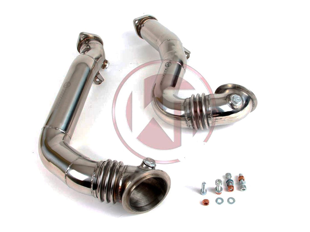 Wagner Tuning BMW N54 70mm Catless/Decat Downpipes SS304 – E82/E88 135i, E82 1M, E90/E91/E92/E93 335i 335xi 335is – Direct Fit with Flex Section – PN 500001002