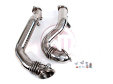 Load image into Gallery viewer, Wagner Tuning BMW N54 70mm Catless/Decat Downpipes SS304 – E82/E88 135i, E82 1M, E90/E91/E92/E93 335i 335xi 335is – Direct Fit with Flex Section – PN 500001002
