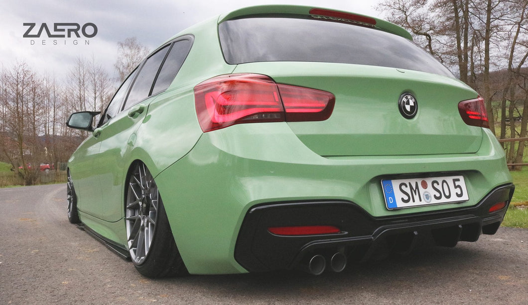 Zaero Design EVO-1 Rear Diffuser in Gloss Black ABS for BMW 1 Series F20/F21 LCI M Sport (2015-2019) – Fits 118i, 120i, 125i, M140i