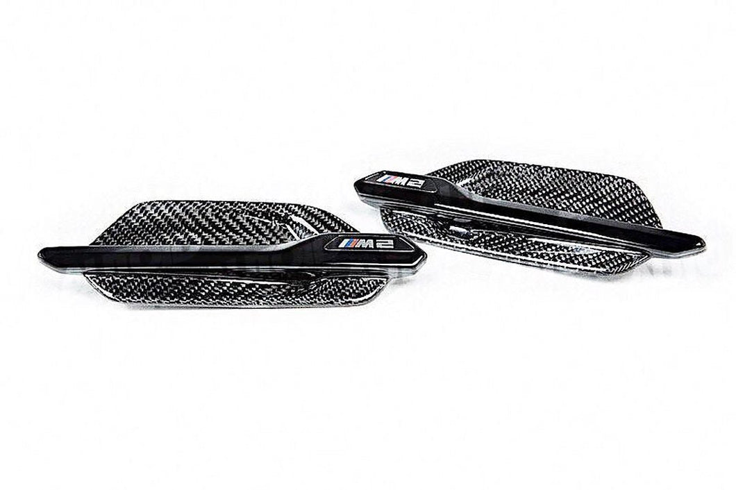 AUTOID BMW F87 M2 Carbon Fibre Side Fender Trim (Side Vents/Gills) - CFRP 2x2 Twill, OEM-Fit Direct Replacement Pair for M2 2015-2018, M2 LCI 2017-2018 & M2 Competition 2019+