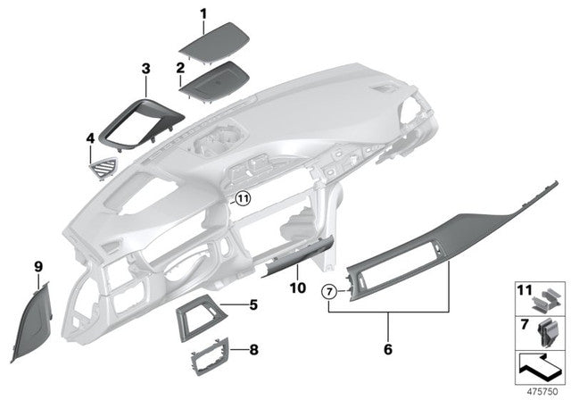 Genuine BMW Carbon Fibre Interior Dash Trim F80 F82 (M3 & M4)