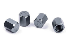 Load image into Gallery viewer, Dinan Aluminium Valve Stem Caps - Silver Engraved Logo Tyre Valve Dust Caps, Set of 4 (Universal Fit)
