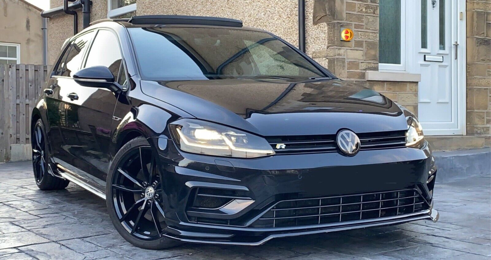 Black Vw Golf R R VW GOLF R MK7.5 FRONT SPLITTER GLOSS BLACK ABS PLASTIC 2017 Onwards