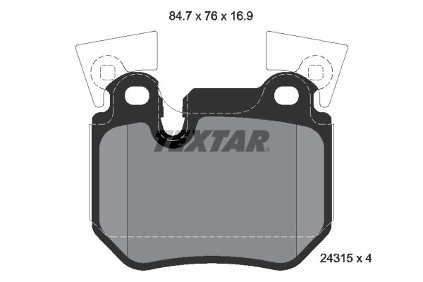 Textar 2431501 BMW 1 Series Brake Pad Set for Brembo Callipers – Wear Indicator Ready, With Counterweights