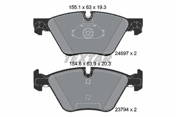 TEXTAR 2469781 Brake pad set for BMW 5 Series epad, prepared for wear indicator